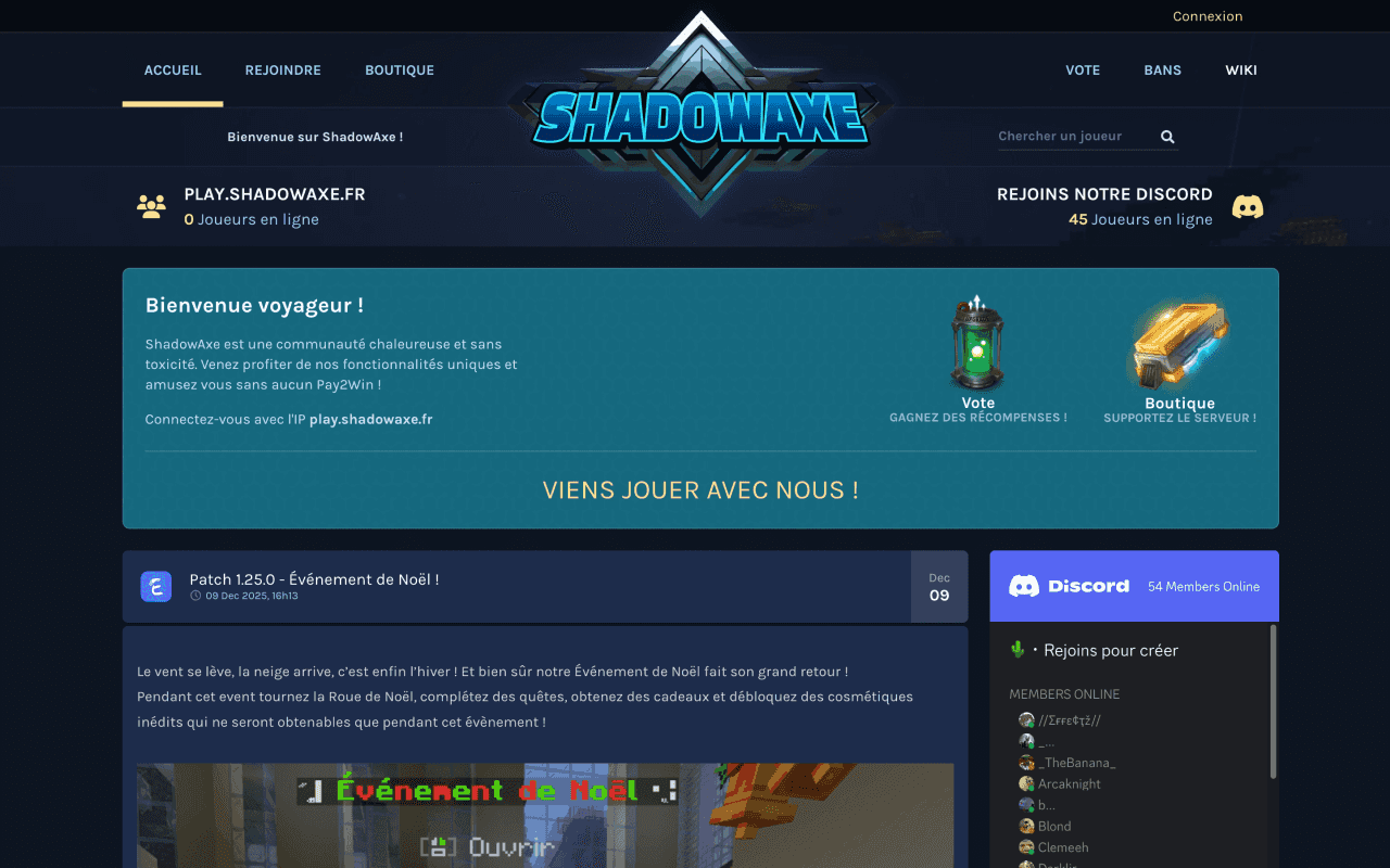 Screenshot of ShadowAxe project.